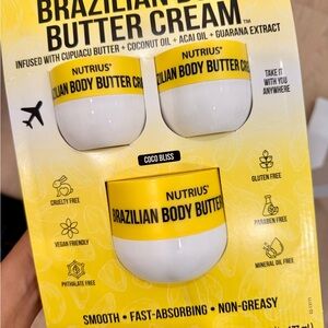 Brazilian Body Butter Cream Set – 3 Pc Coco Bliss Moisturizing Body Cream